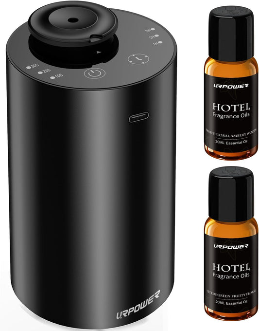 URPOWER Waterless Essential Oil Diffuser Cordless Mini Scent Diffuser 20mL