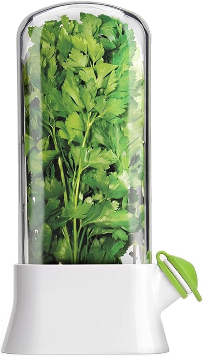Herb Storage containers for Refrigerator.Herb Saver for Refrigerator, Fresh Herb Keeper for Cilantro,Parsley, Asparagus, Mint, Keeps Vegetables for 2-3 Weeks