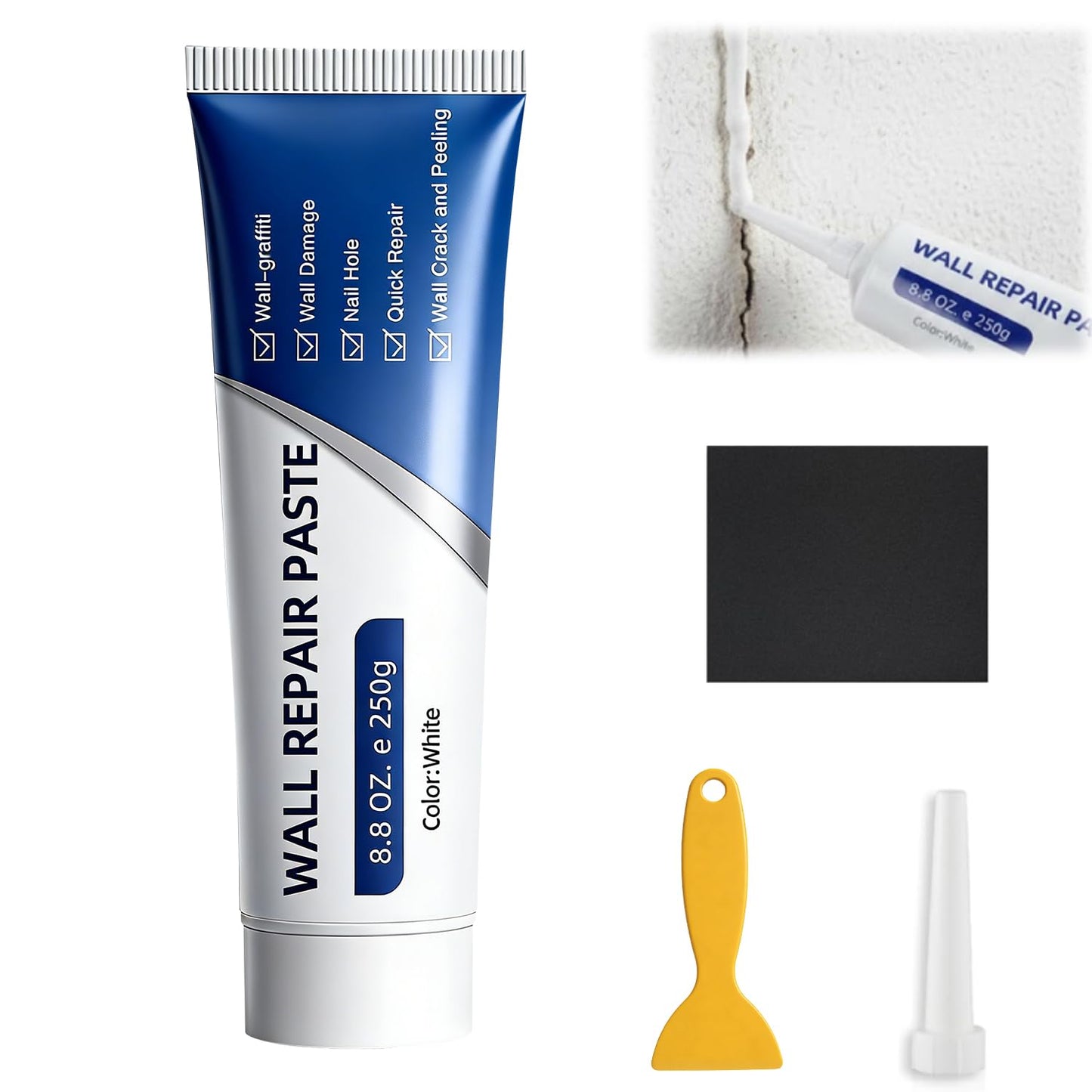 2PCS Drywall Repair Kit, Wall Mending Agent, Wall Patch Repair Kit with Scraper, Multi-Functional Drywall Patch Paste Repair Kit for DIY Home Fix