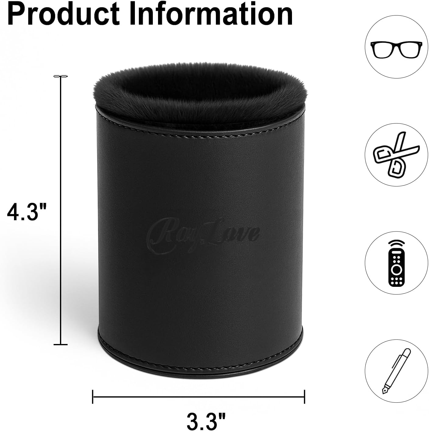 RayLove Leather Eyeglasses Case, Glasses Case, Anti-scratch Glasses Storage Organizer, Sunglasses Case with Soft Plush Lining