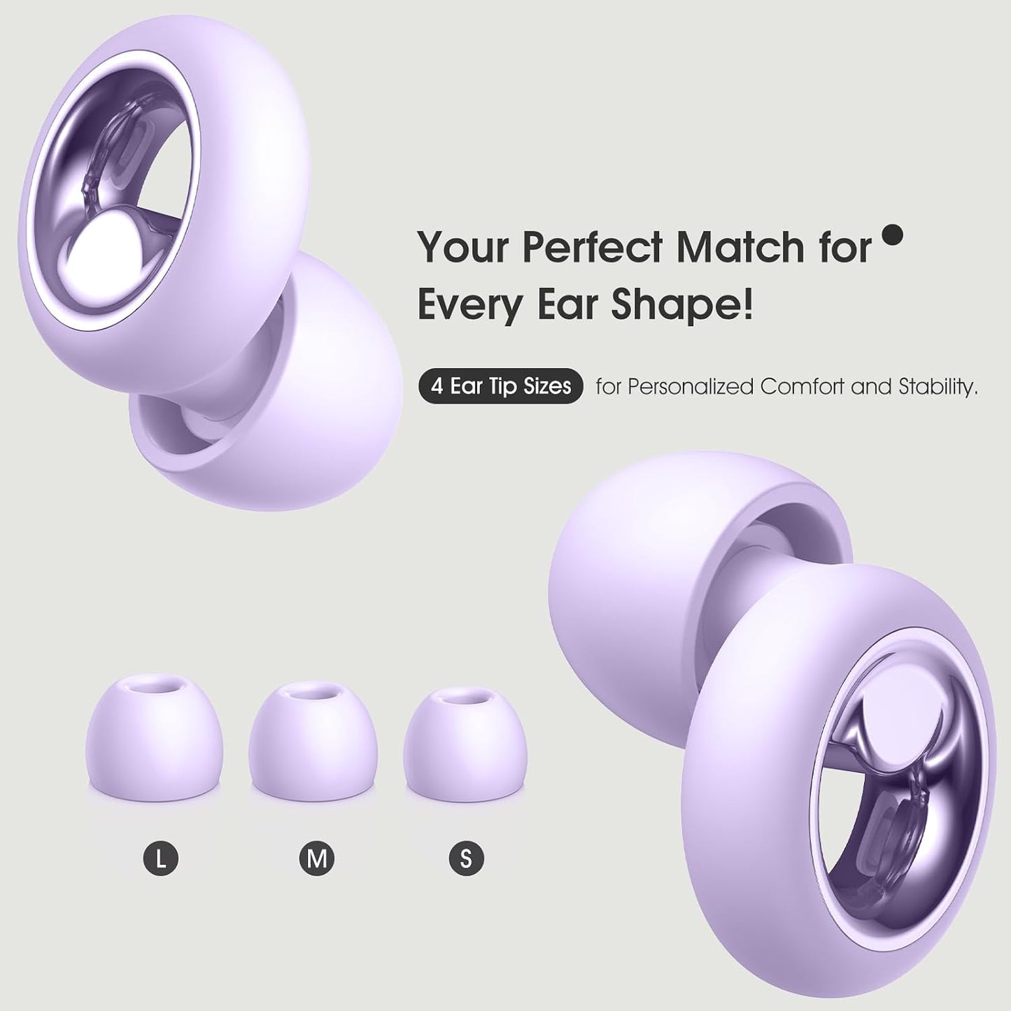 Noise Cancelling Ear Plugs for Sleeping, Reusable Silicone Ear Plugs for Noise Reduction, Soft Hearing Protection with 8 Ear Tips for Concerts, Work, Shooting, and Travel(Rose)