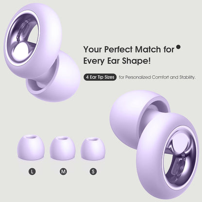 Noise Cancelling Ear Plugs for Sleeping, Reusable Silicone Ear Plugs for Noise Reduction, Soft Hearing Protection with 8 Ear Tips for Concerts, Work, Shooting, and Travel(Rose)