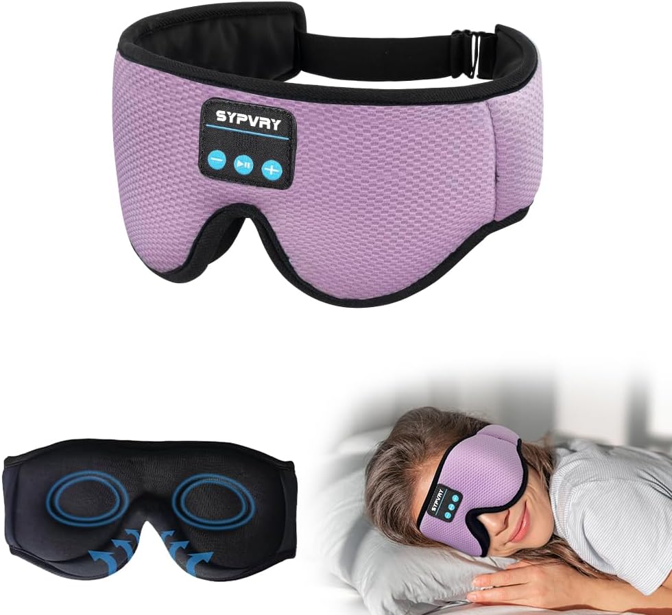 Sleep Mask Bluetooth 5.4 Headphones Soft Wireless Headband Eye Mask Blackout with Microphone (Emerald)
