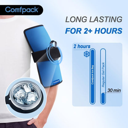 XL Ice Pack for Injuries Reusable, 21.7 x 13 Flexible Hot Cold Pack with 3 Straps for Maximum Back and Full Body, Adjustable Cold Pack Wrap for Swelling, Bruises, Muscle Pain, Inflammation