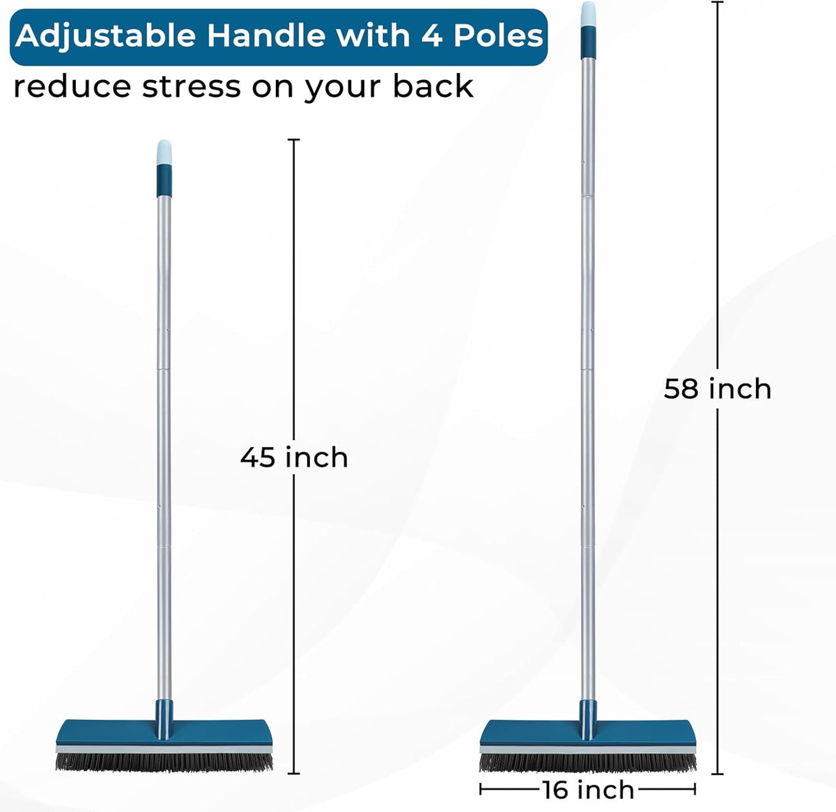 Grout Cleaner Brush with Long Handle, Floor Scrub Brush for Shower Tile, Bathroom Crevice Cleaning Brushes with Heavy Duty Stiff Bristles