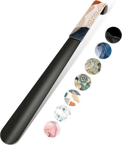 16.5 Inch Long Handle Shoe Horn for Seniors Men Women Kids, Metal Shoe Horns for Boots