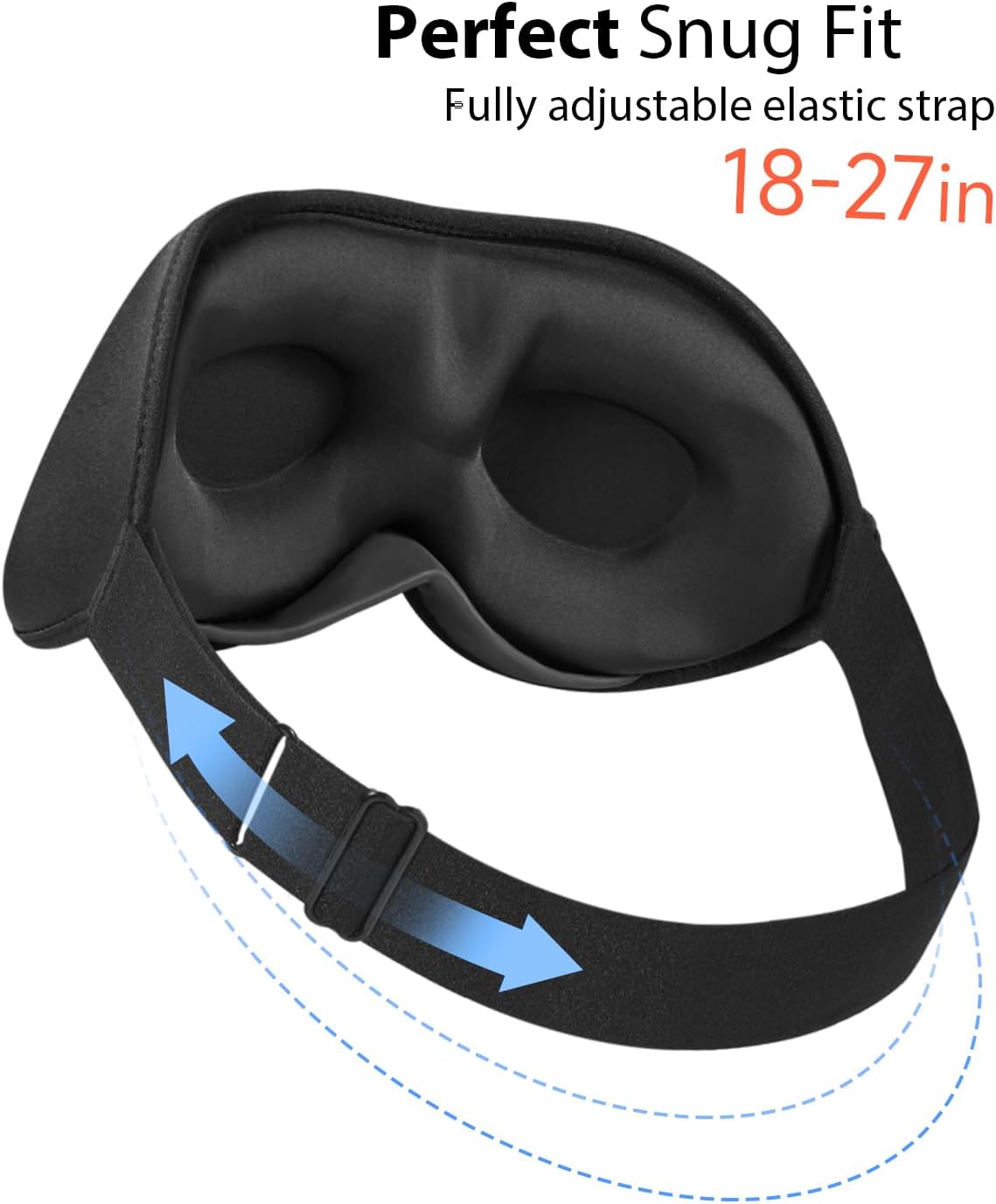 MABAO Weighted Sleep Mask, 100% Blackout Blindfold for Sleeping, Black