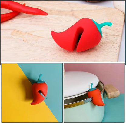 Silicone Pot Lid Lifter Clip Heat Resistant Spill Proof Pan Cover Holder for Soup Porridge Cooking Boil over Prevention Kitchen Gadget