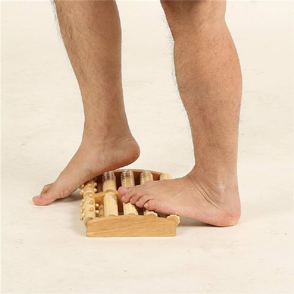Wooden Foot Massager Roller-Heal Foot Spur Arch Pain, Stress Relieve Plantar Fasciitis, Healthy Relax Wooden Tool Care Massage
