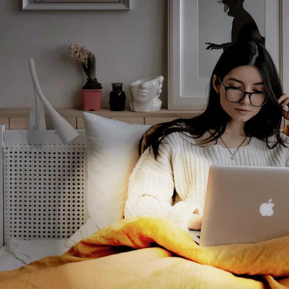 LED Reading Light, Eye-Caring Book Light for Reading in Bed, 360° Flexible Clip on headboard lamp, 5W 3000k Desk Lamp with Clamp for Bedroom, Office, Painting, Workbench and Sewing, White