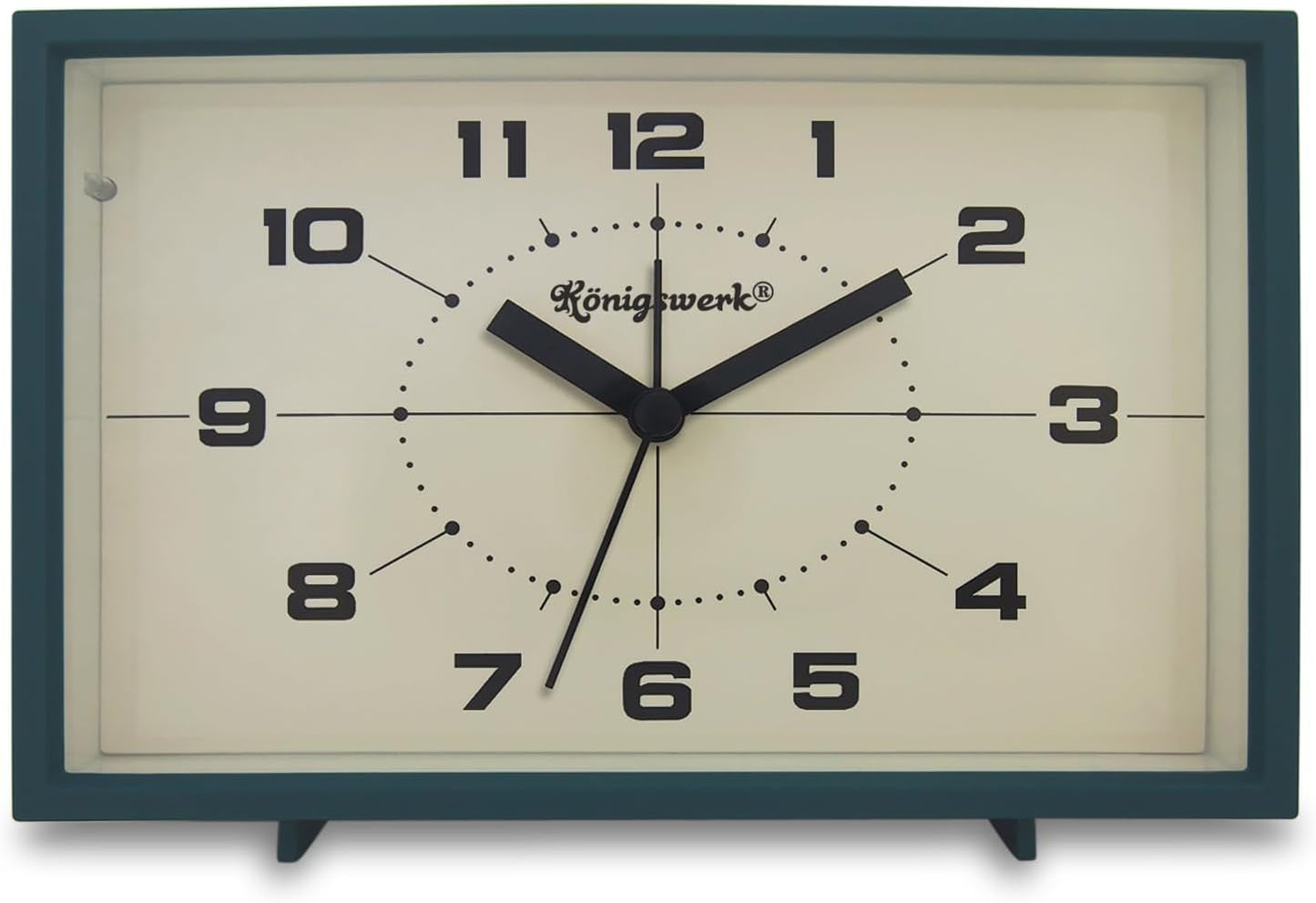 Analog Alarm Clock, 6 inch Silent Non Ticking Small Clock with Night Light, Battery Operated Simply Design for Bedroom, Bedside, Living Room, Room Decor, Desk, Table (Green)