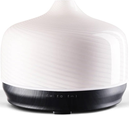 Porseme 500ml Glass Essential Oil Diffuser Aromatherapy Ultrasonic Cool Mist Humidifier 15-21 Running Hours Waterless Auto-Off Air Diffusers for Sleeping Yoga Working Spa(Light Blue)