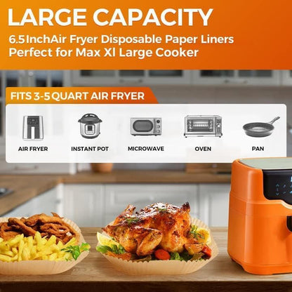 125Pcs 8 Inch Square Air Fryer Liners Disposable for 5-8QT, Parchment Paper | Non-Stick, Unbleached Food Grade, Waterproof Oilproof Baking Airfryer Sheets Papers for Oven, Microwave, Baking, Roasting