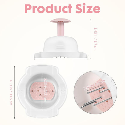 Kichvoe Pink Mandoline Slicer Guard Mandolin Hand Guard Safety Protector | 4.53×3.43 Inch Universal Slicer Hand Guard, Anti-Cut Finger Protector for Vegetable, Fruits, Safe for Beginner & Elderly
