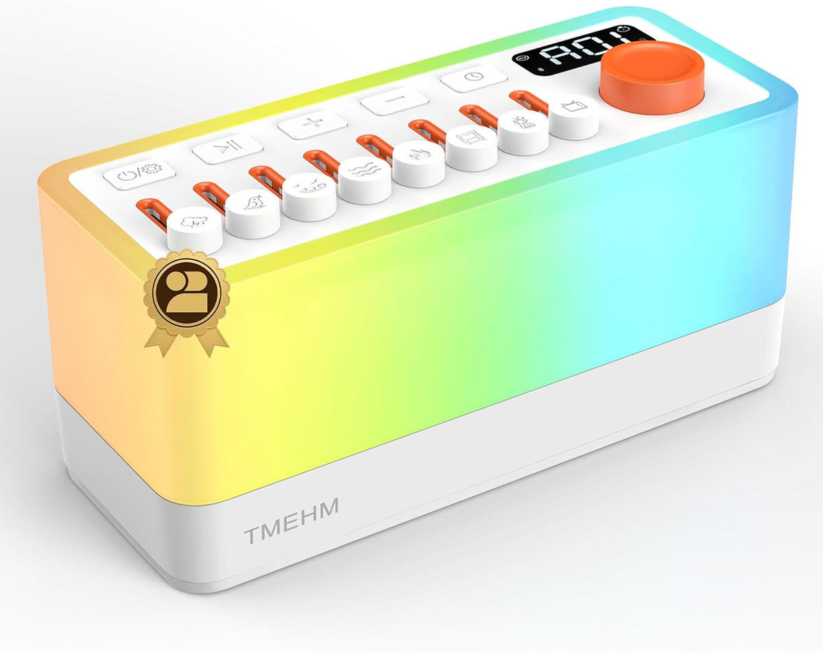 TMEHM 3-in-1 White Noise Machine for Sleep, Bluetooth Speaker, Night Light