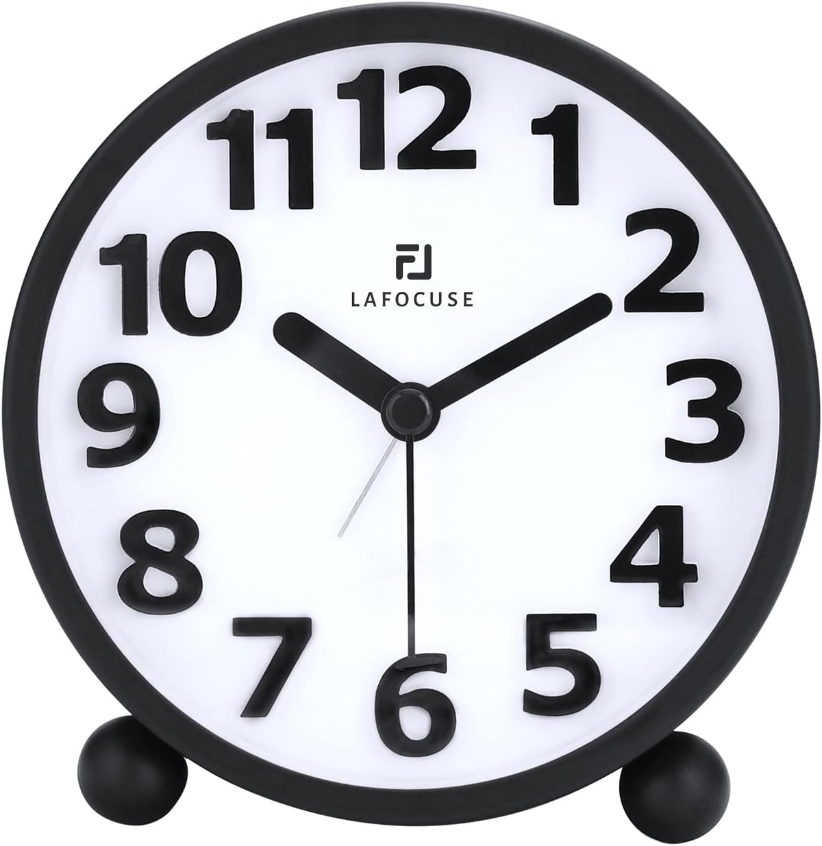 Lafocuse Black Battery Operated Alarm Clocks for Bedrooms Heavy Sleepers