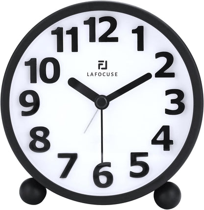 Lafocuse Black Battery Operated Alarm Clocks for Bedrooms Heavy Sleepers
