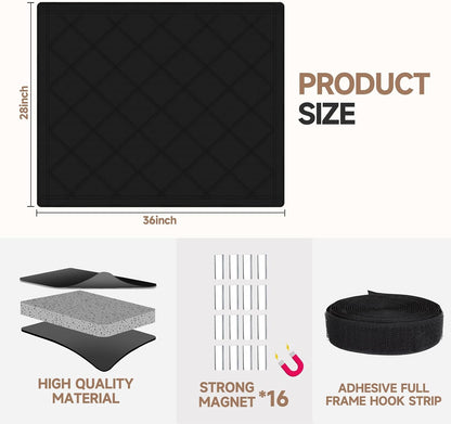 TORRAMI 36" x 28" Magnetic Fireplace Blocker Blanket Cover with Hook and Loop Tapes Save Energy