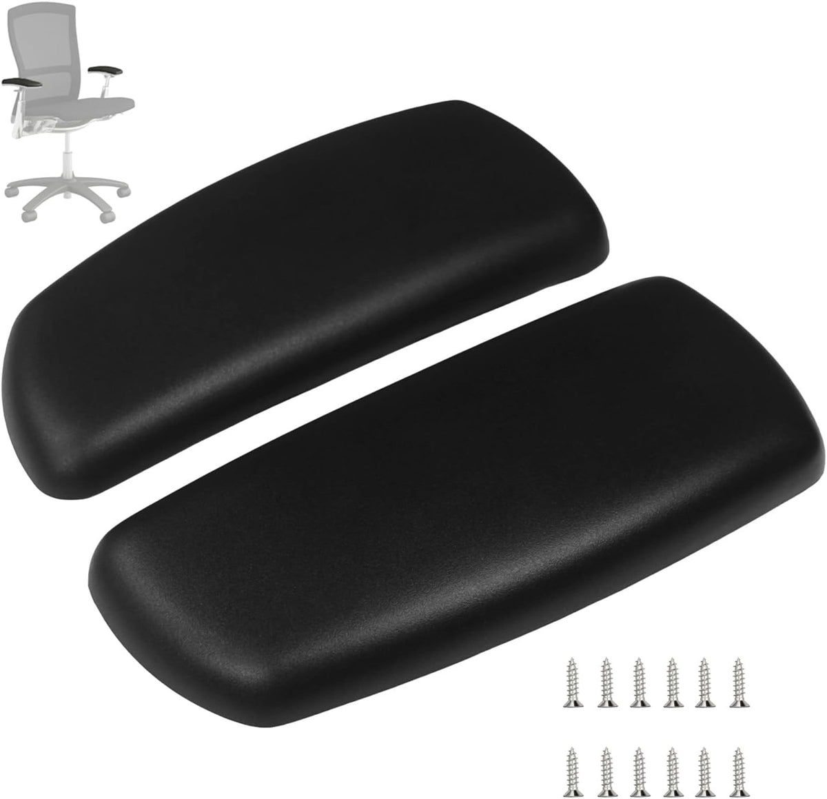 Armrest Pads for Knoll Life Chair Fixed and Height Adjustable Only Not Compatible with 4D High Performance Models Replacement Armrest Cushions Black (Pair)