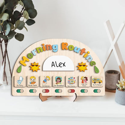 Morning Routine Chart for Toddler, Daily Routine Chart for Kids Age 2-6, Morning Schedule for Boy Girls, Visual Schedule, Chore Chart for Kids