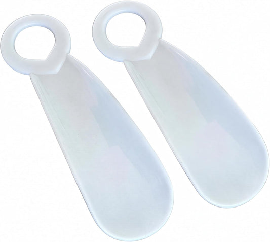 2 Pack Small Travel Shoe Horn for Men & Women – Compact Plastic Shoe Horn Set, Easy Shoe Helper Slip On Tool, Portable Shoehorn for Sneakers, Boots & Dress Shoes, Travel Size Shoe Accessories