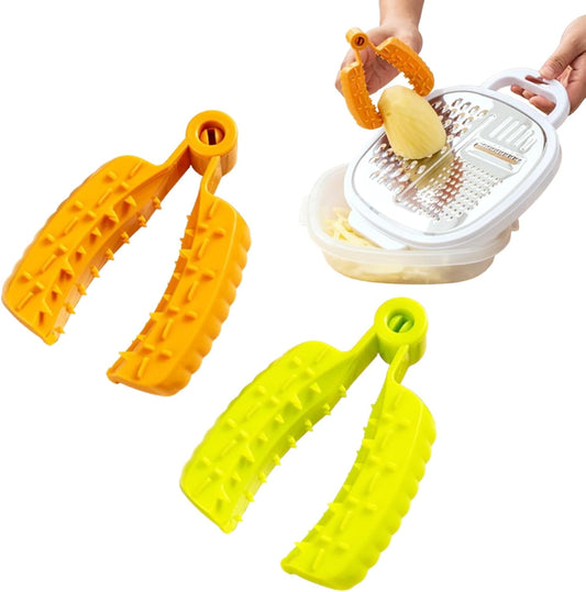 2 Pcs Food Slicer Hand Guard Professional Vegetable Grater Finger Guard Mandoline Holder for Kitchen(Yellow, Green)