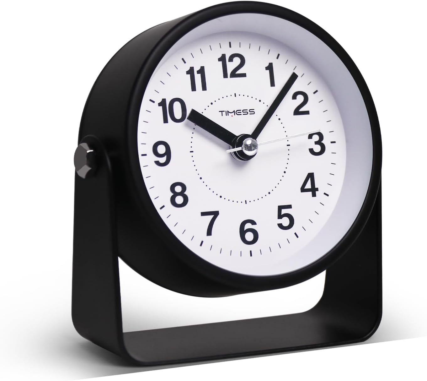 Analog Alarm Clock, Silent Non-Ticking Quartz Movement, Battery-Operated with Snooze & On-Demand Light, Easy to Set Gentle Wake Bedside Desk Clock, Ideal for Home, Travel, Office (Gray)