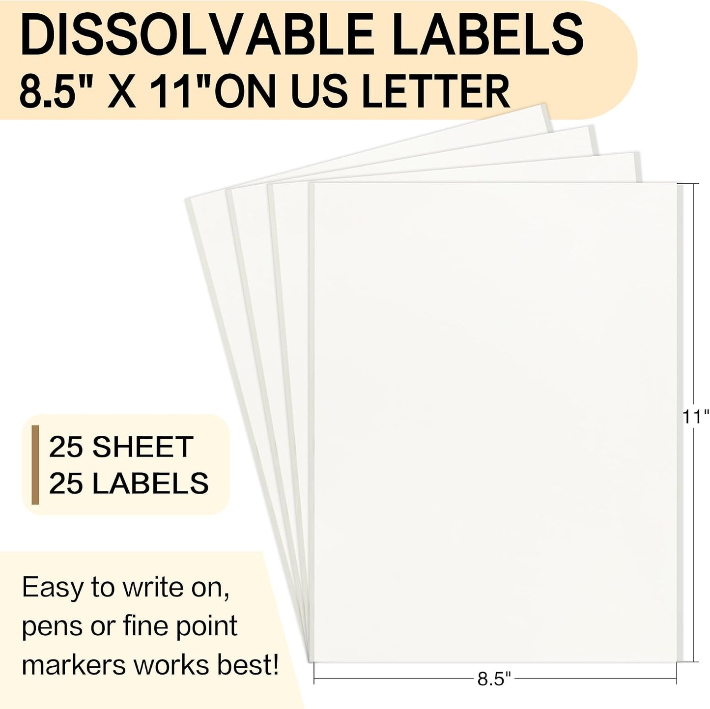 L LIKED 750 Dissolvable Food Stickers Custom 1" x 2-5/8" Inkjet 25 Sheets | Printable sheets for inkjet printers. Track shelf life & prep date. For kitchens, restaurants, food trucks, delis & fast food
