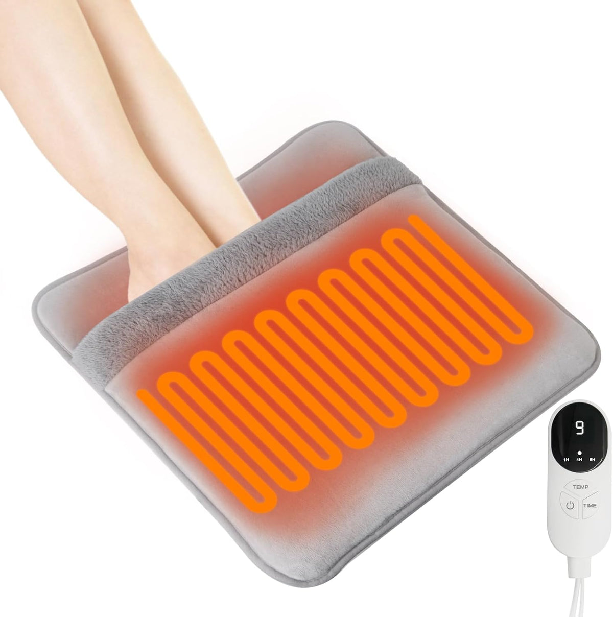Electric Foot Warmer with LCD Display, Double Sided Foot Heating Pad