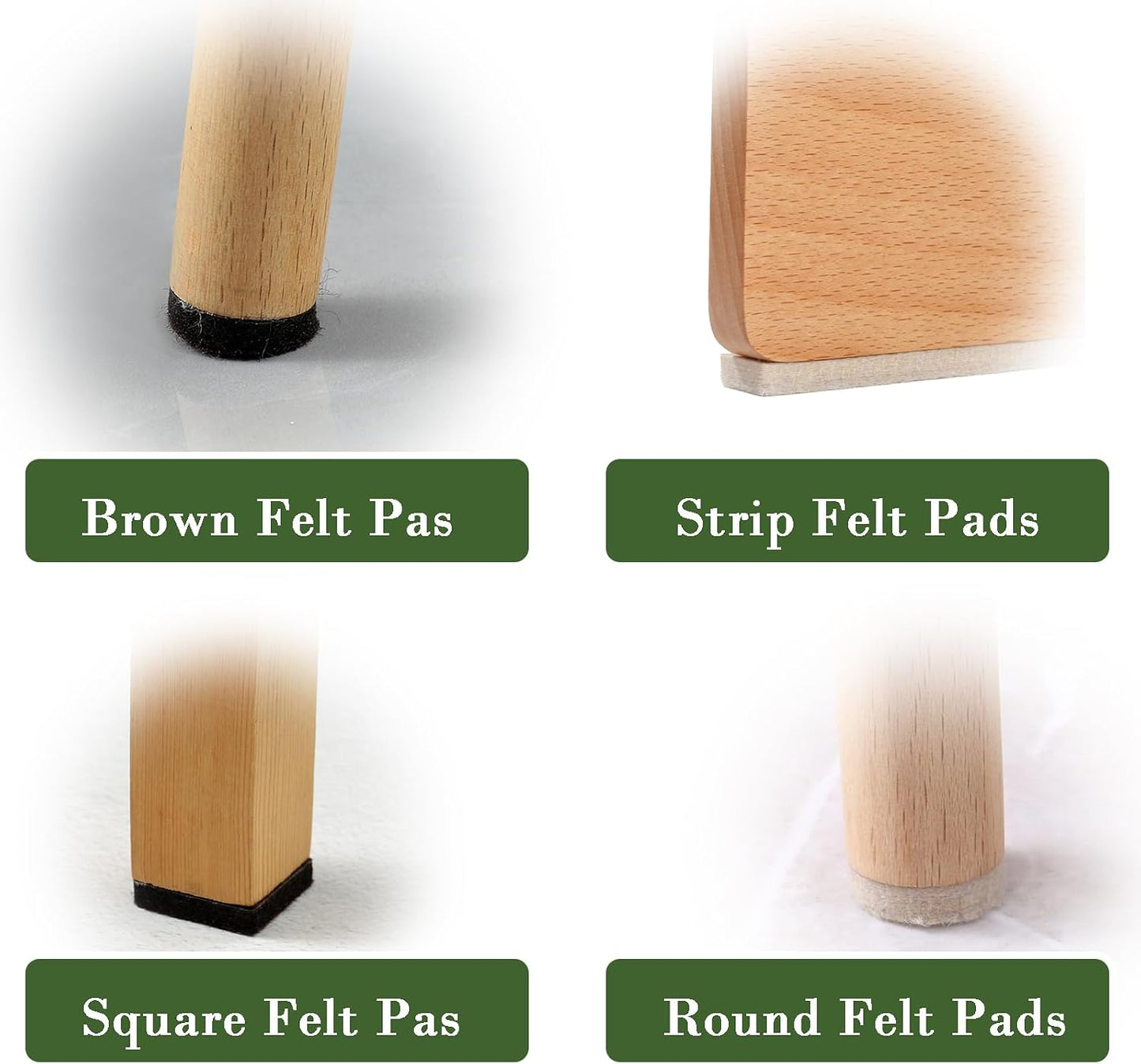 Fursafe&Q Felt Furniture Pads, Furniture Felt Pads for Hardwood Floors -Self Adhesive Chair Leg Floor Protectors, Protect Your Floors from Nicks, Bumps and Scratch,96 Pcs Round Cabinet Door Bumper
