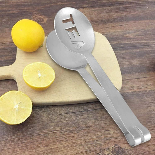 Tea Bag Squeezer,Mini Stainless Steel Round Teabag Tongs Silver Tea Bag Strainer Clip Tea Bag Holder for Gripping Ice and Loose Tea Loose Leaf