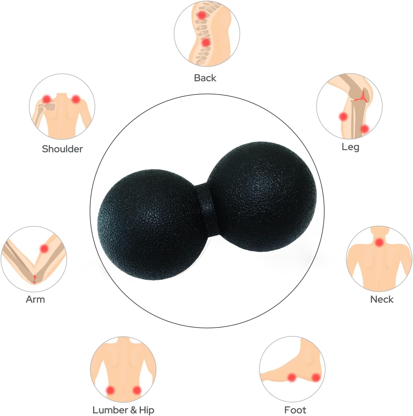 Hard Peanut Massage Ball, Double Lacrosse Massage Ball. Deep Tissue Massage Roller Mobility Ball for Physical Therapy Myofascial Release Muscle Relaxer Acupoint Massage (Blue) | Mobility Massager Tool for Deep Tissue Physical Therapy Myofascial Release
