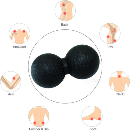 Hard Peanut Massage Ball, Double Lacrosse Massage Ball. Deep Tissue Massage Roller Mobility Ball for Physical Therapy Myofascial Release Muscle Relaxer Acupoint Massage (Blue) | Mobility Massager Tool for Deep Tissue Physical Therapy Myofascial Release