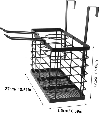 MAGICLULU Cabinet Door Organizer Hair Dryer Holder Hair Tool Holder Shelf Door Rear Rack