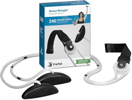 HomeRanger Premium Shoulder Pulley System - Original Version, Model 240 - Ergonomic Handles and Web Strap for Secure Over-The-Door or Side Attachment - Easy Set-up, Range of Motion Exercise Device