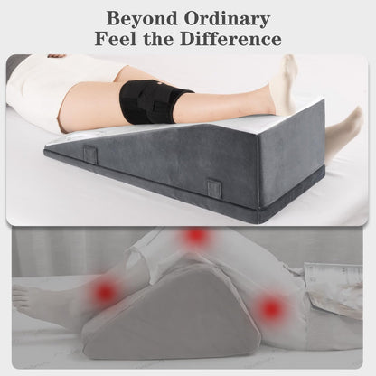 Hapiclody Leg Elevation Pillow for After Surgery – Adjustable Height Knee Surgery Recovery Leg Support Pillow, Designed for Knee Replacement Recovery, Single Leg Elevating Wedge