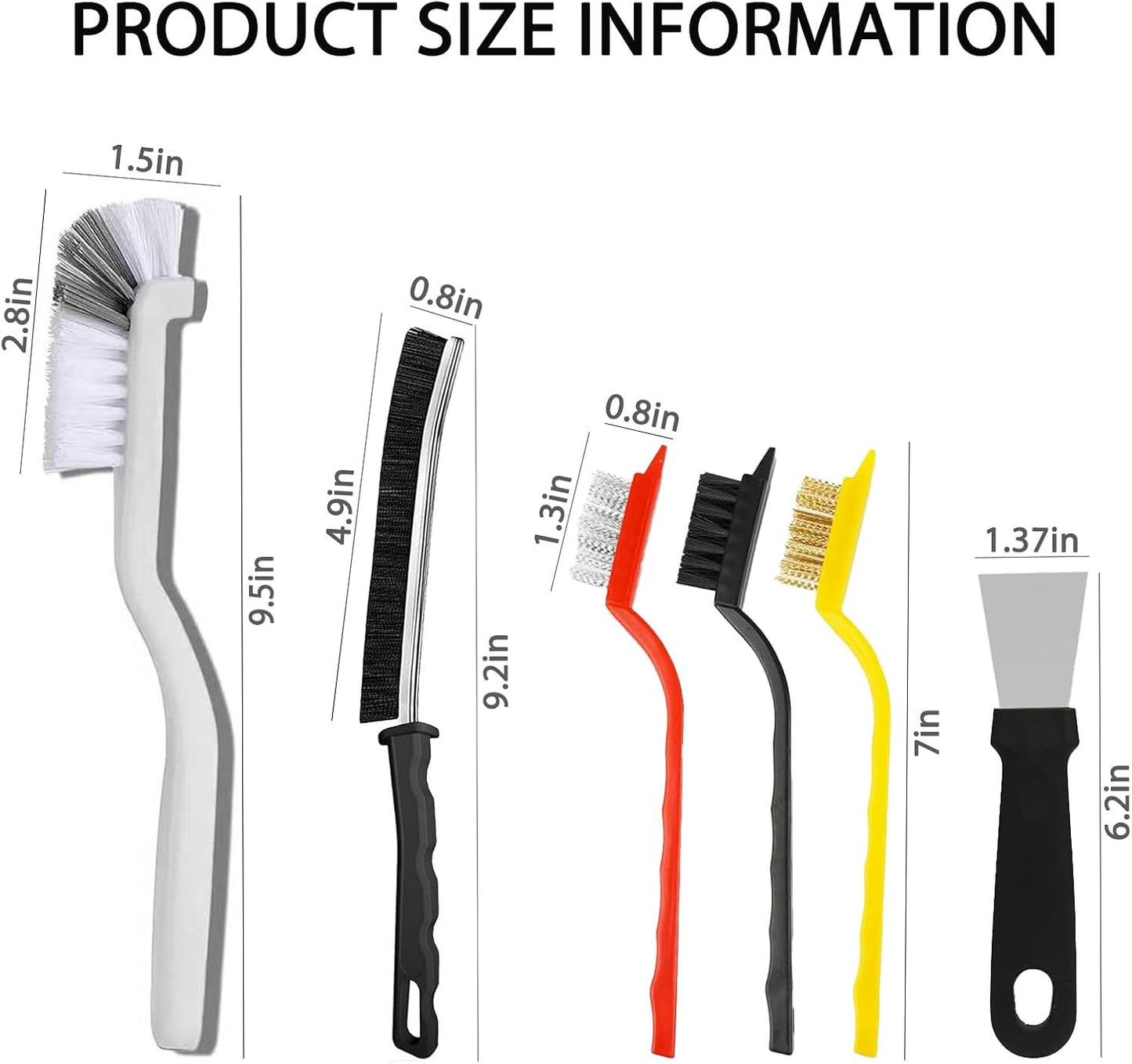 Crevice Cleaning Brush, Bathroom Gap Cleaning Brush, Hard Bristle Brush for Cleaning, Multifunctional Gap Brush, for Blind, Baseboard, Fan, Window or Sliding Door Track (5pcs)