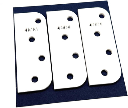 Door Hinge Shims (Set of 3) Hinge Spacer for Interior and Exterior Door Alignment - for 3.5", 4" and 4.5" Standard Hinges (3mm Thick, White, 3.5-inch)