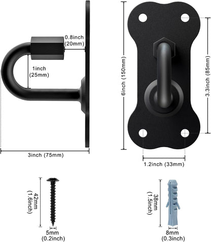 Dog Leash Hooks for Wall Black Dogs Leash Wall Mount Dog Hook for Leashs for Secure and Escape-Proof Hook for Lead Management