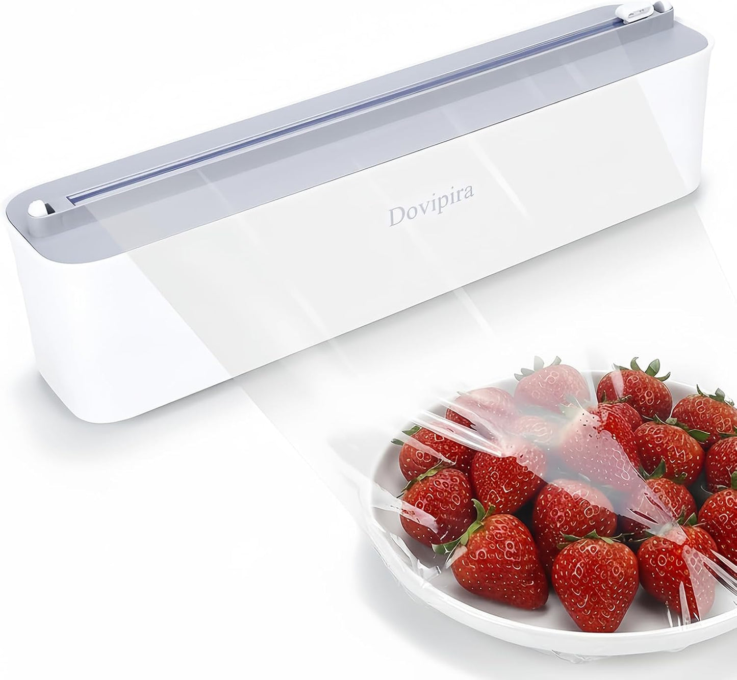 Large Magnetic Plastic Wrap and Foil Dispenser with Cutter | Magnetic & Adhesive Mounting, Fits for Max 12.8In x 984Ft of Plastic Wrap, 12.8In x 328Ft of Foil & Parchment Paper