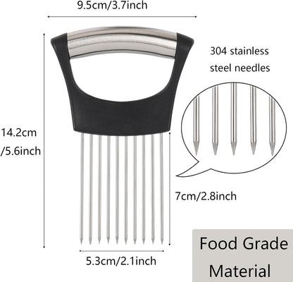 3 Pcs Onion Slicer Holder, All purpose Food Slicer Assistant Tool for Cucumber, Tomato, Potato, Egg, Avocados, Fruit Lemon and Meat