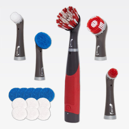 Rubbermaid Reveal Power Scrubber with Multi-Purpose & Grout Head, Cordless Electric Battery Powered Scrub Brush, Water Resistant, for Home/Kitchen/Bathroom/Grout/Tile/Shower/Tub