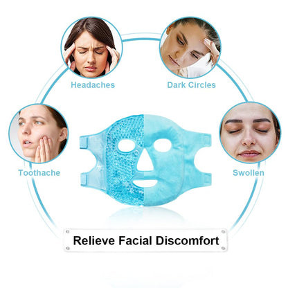 Cold Face Eye Masks Ice Face Mask Hot Cold Compress for Dark Circles, Puffiness, Migraines, Headache, Stress, Redness, Cooling Face Masks for Women Man, Skin Care