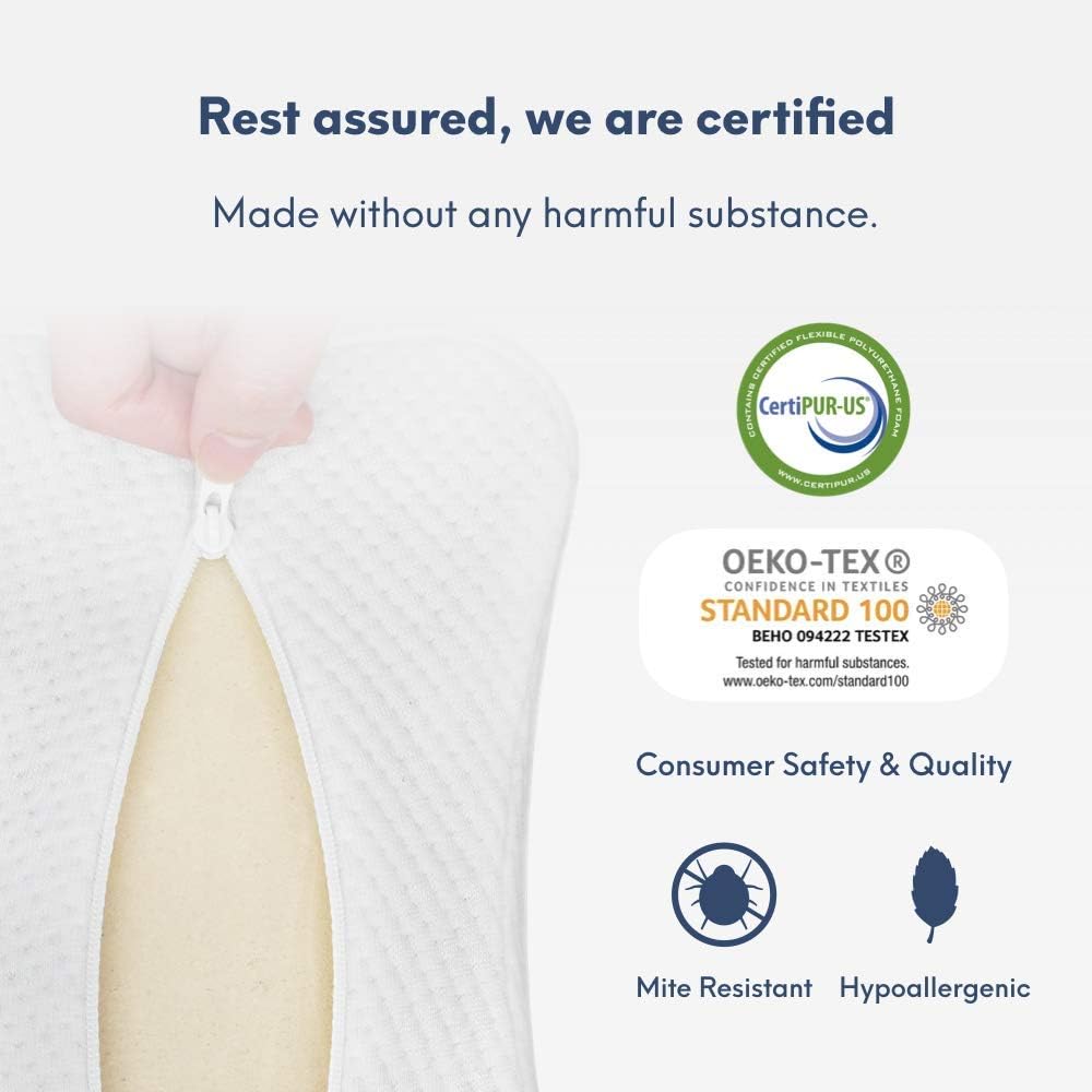 C CUSHION LAB Extra Support Orthopedic Knee Pillow for Side Sleepers - Healthy Alignment Leg Pillow for Sleeping - Hip, Pregnancy, Sciatica, & Back Pain Relief - Memory Foam Contour Wedge - Large Size