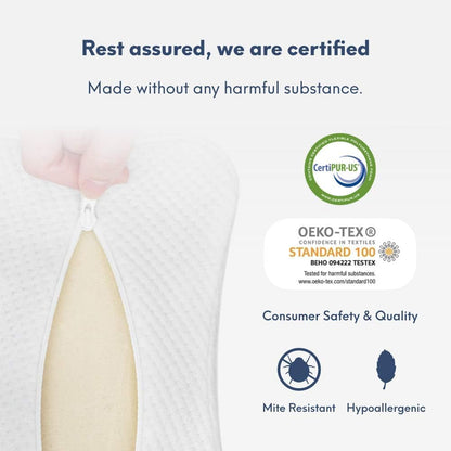 C CUSHION LAB Extra Support Orthopedic Knee Pillow for Side Sleepers - Healthy Alignment Leg Pillow for Sleeping - Hip, Pregnancy, Sciatica, & Back Pain Relief - Memory Foam Contour Wedge - Large Size