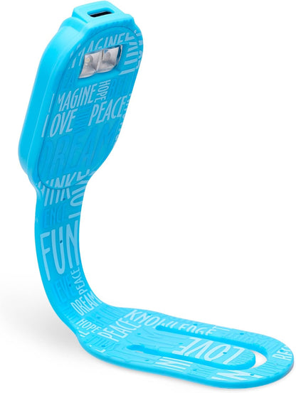 Gifts for Readers & Writers Rechargeable Book Light for Kids, Clip On Reading Light for Bed, 2in1 Flexilight Pals & Bookmark, 12 Hours of Light Once Charged, Includes USB Cable & 2 LED Lights, Dog