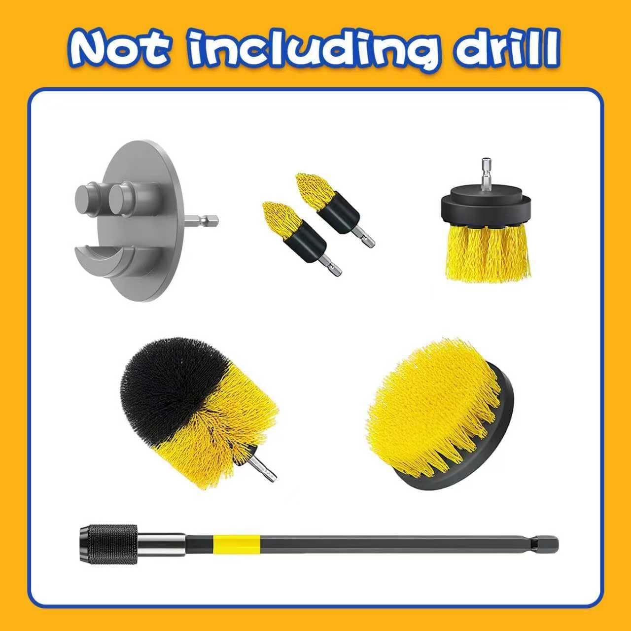 FORHOGAR Drill Attachment Compatible with Scrub Daddy/Mommy Sponges, Drill Brush Accessorise for Grout, Floor, Tub, Shower, Tile, Bathroom and Kitchen Surface