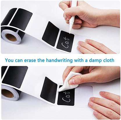 Chalkboard Label 240 Pcs Waterproof Reusable Labels for Food Containers Chalk Sticker Labels with 3 Liquid Chalk Markers for Mason Jars, Parties Decoration, Craft Rooms, Storage, Home, Kitchen