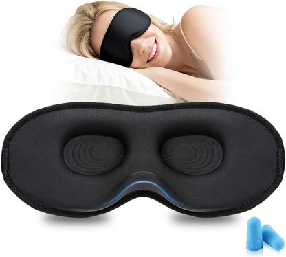 Allfulyun Sleep Mask for Side Sleeper Women Men, 3D Light Blocking Eye Mask,Soft Breathable Eye Shade Cover, Comfortable Night Blindfold,Zero Pressure Sleeping Mask for Travel, Nap, Black
