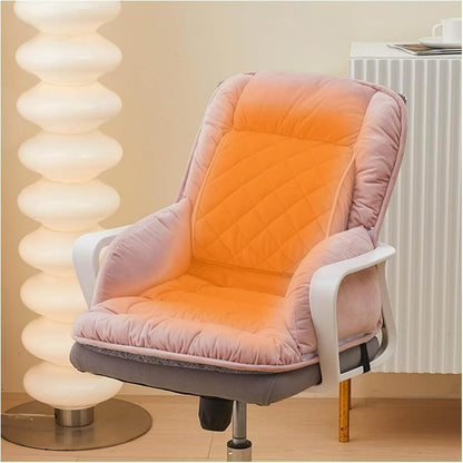 Office Heated Seat Cushion for Desk Chair,Upgraded Lumbar Support Seat for Cushions for Dorm Desk Chair with Back, USB Interface, 3-Speed Temperature Control (Light Pink)
